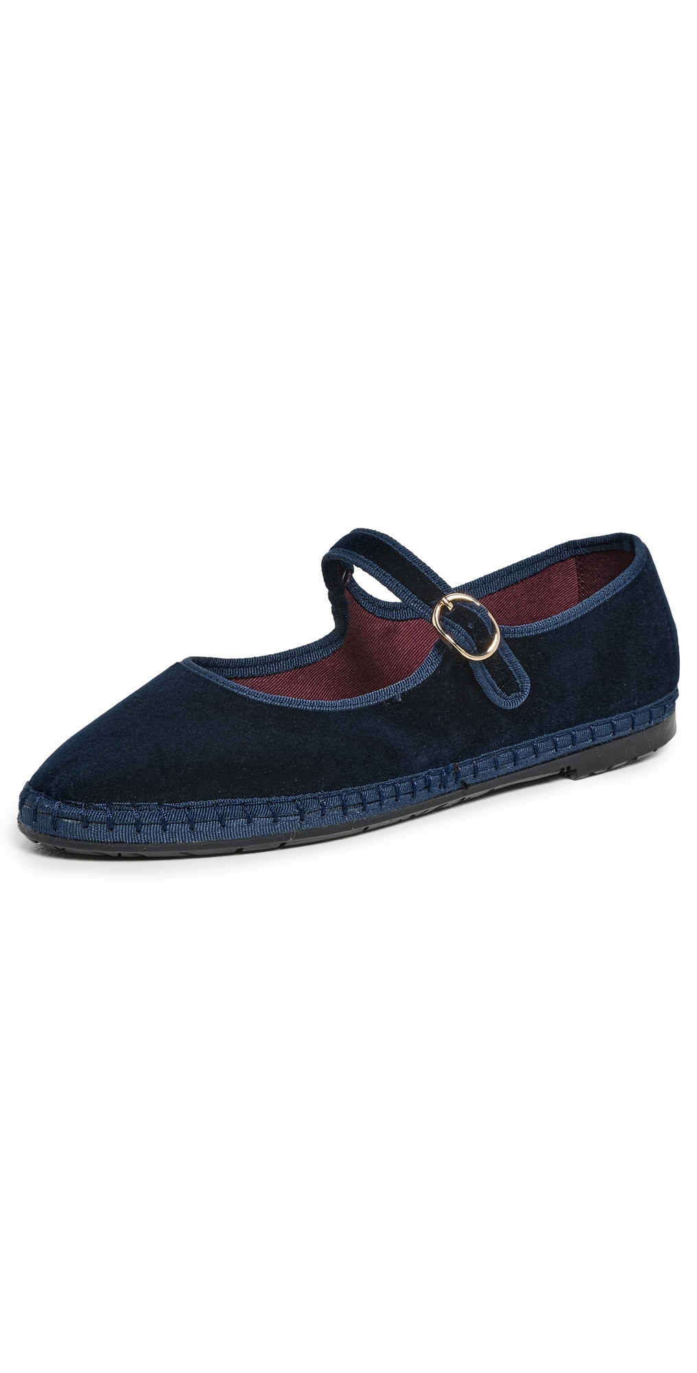 Flabelus Velvet Mary Jane Flats Dark Blue 36 | Shopbop