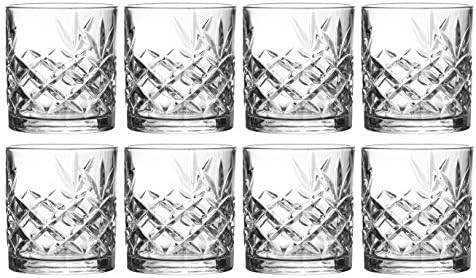 Royalty Art Kinsley Lowball Whiskey Glasses, 8 Pc. Set, 10.6 ounce Short Drinking Glassware for Liqu | Amazon (US)