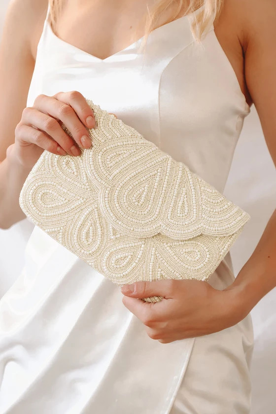 Stunning Addition White Beaded Clutch | Lulus