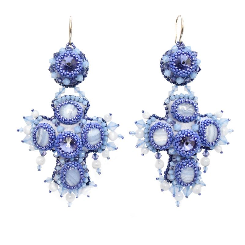 Divine Lilac Agate Amulet Earrings | Wolf and Badger (Global excl. US)