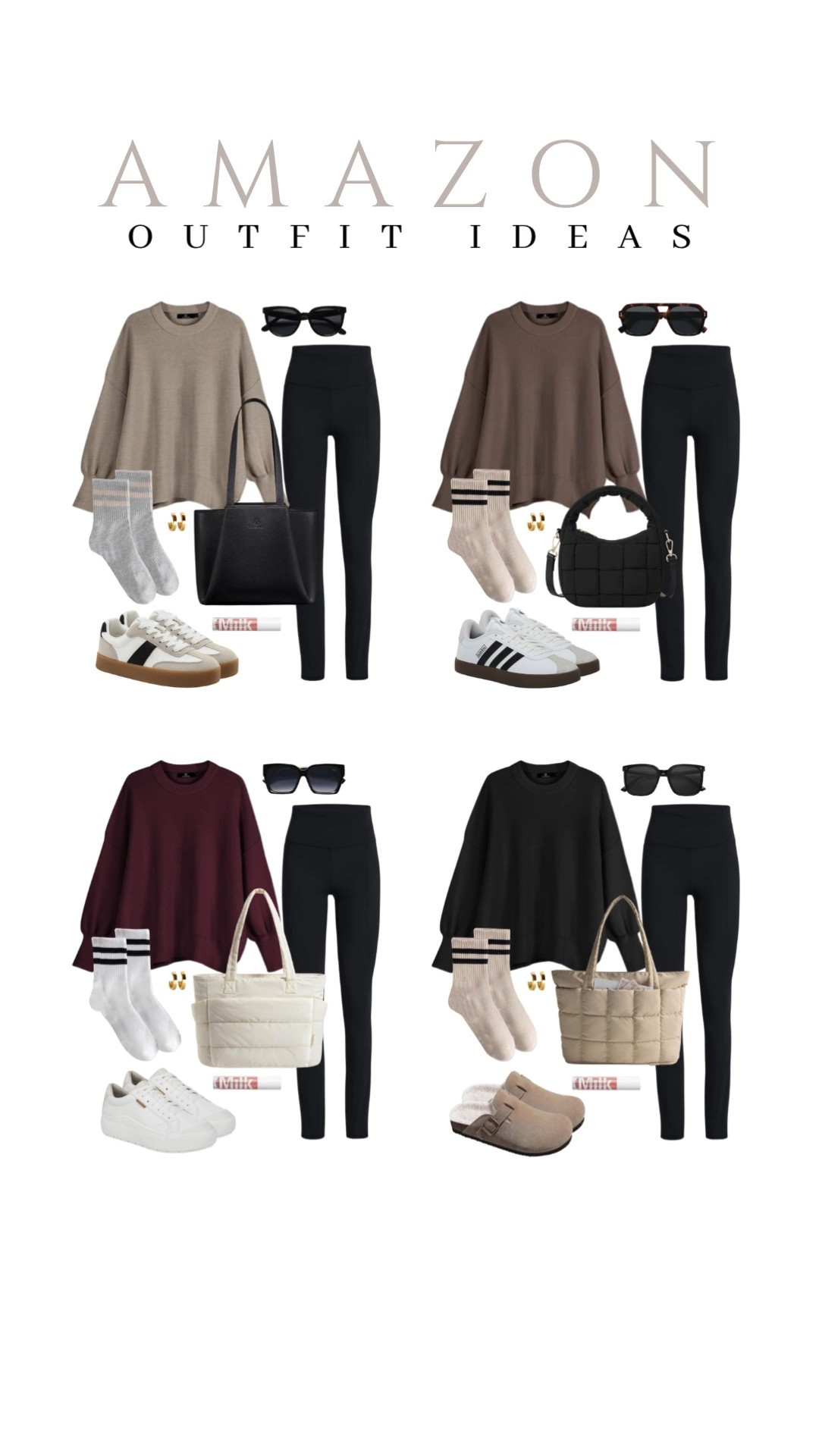 Loving these everyday outfits with cozy sweaters and leggings!
batwing sweater, high waisted leggings, suede clogs, casual look, vacation style, fall style, makeup must have, beauty favorite, fall outfit, functional bag, amazon fashion, affordable style

#LTKFindsUnder50 #LTKU #LTKSeasonal