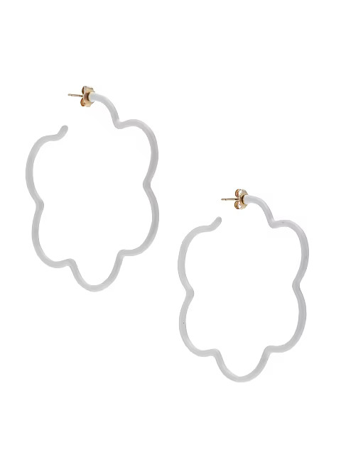 Goldtone & Enamel Two-Tone Flower Hoop Earrings | Saks Fifth Avenue