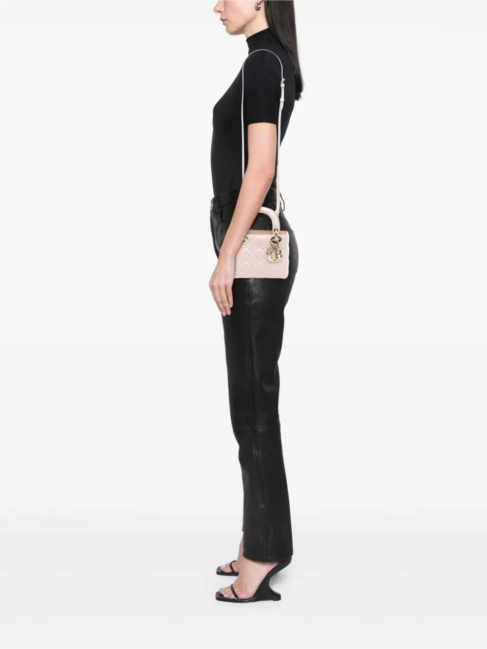 Christian Dior Pre-Owned 2016 Mini Lambskin Cannage Lady Dior Satchel | Pink | FARFETCH CA | Farfetch Global