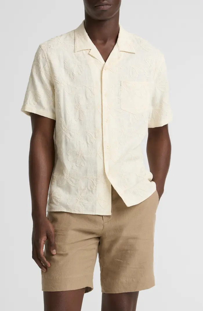 Embroidered Floral Camp Shirt | Nordstrom