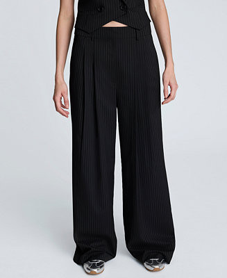Women's Pinstripe High-rise Pants | Macy's