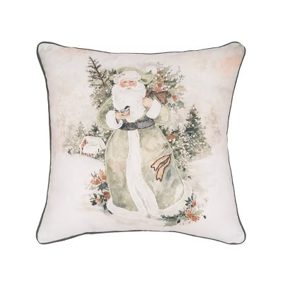 C&F Home Vintage Woodland Snow Santa Claus Christmas Accent Throw Pillow 18" x 18" | Target