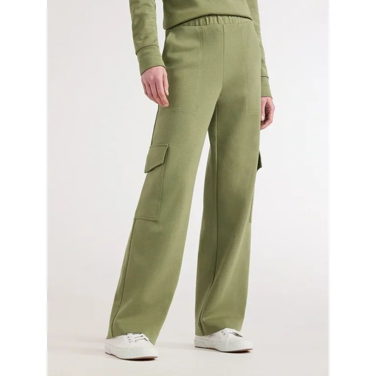 Free Assembly Women's Wide Leg Knit Cargo Pants, 30” Inseam, Sizes XS-XXL - Walmart.com | Walmart (US)