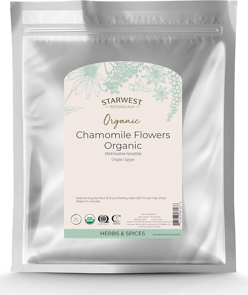 Starwest Botanicals Organic Chamomile Flower Whole (Egypt), 1 Pound | Amazon (US)