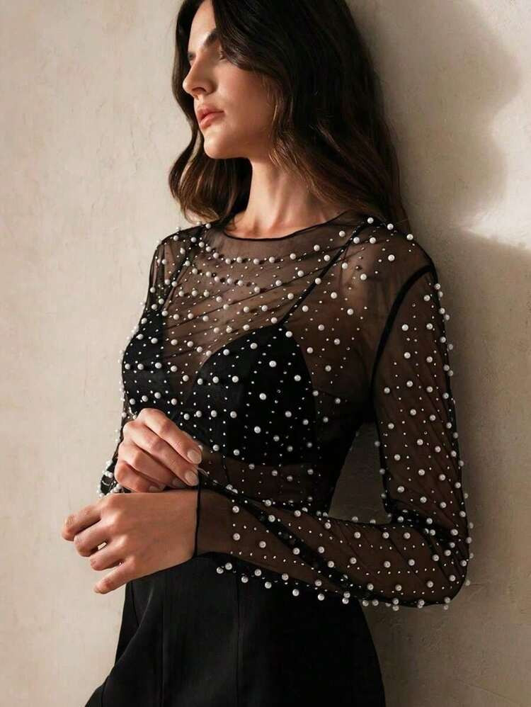 Pearl top | SHEIN