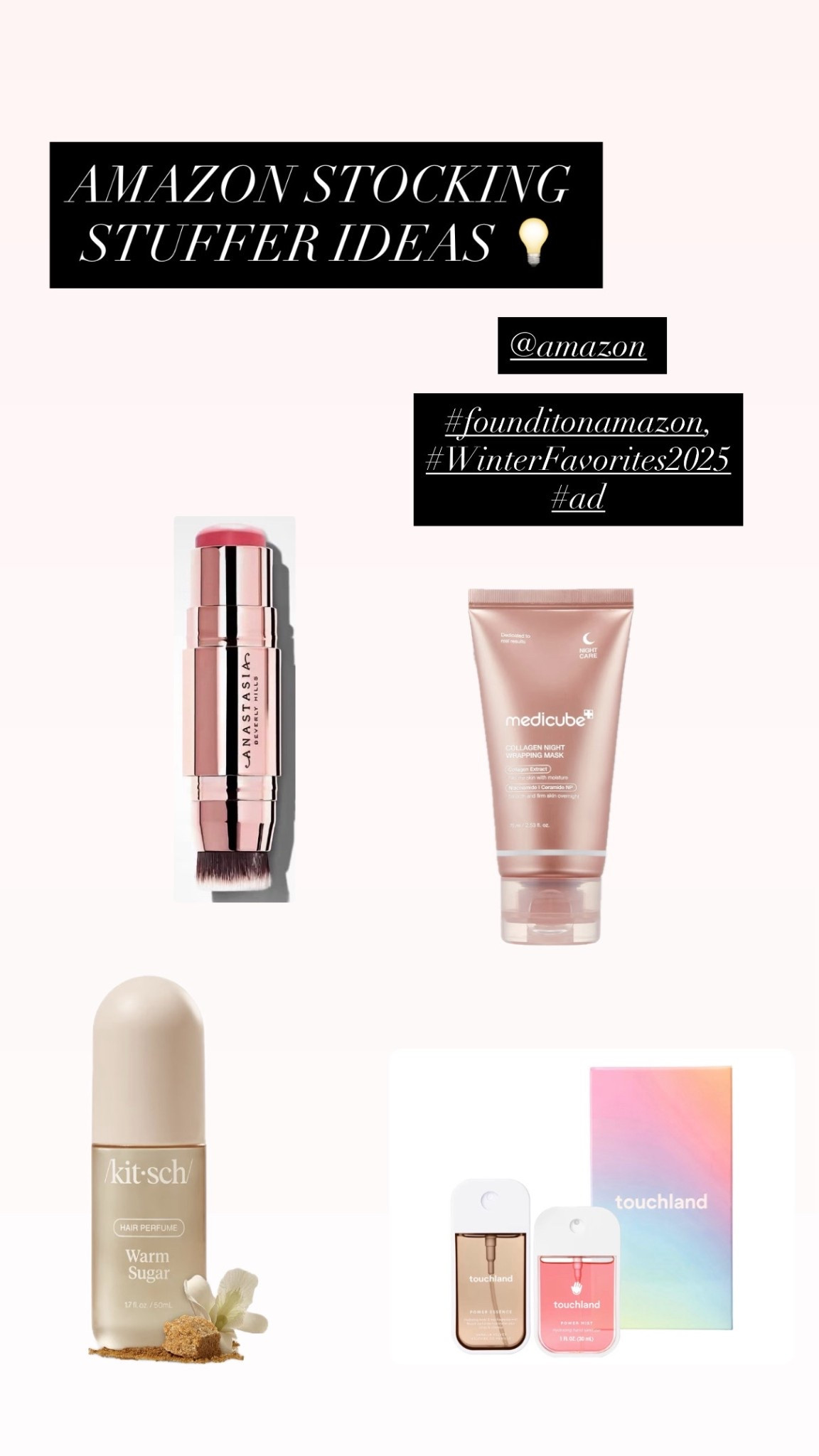 Stocking stuffer inspo you can’t go wrong with 🎁✨
All found on Amazon and perfect for the beauty lover on your list 🤍
@amazon
#founditonamazon #WinterFavorites2025 #ad


#LTKBeauty #LTKHoliday #LTKSaleAlert