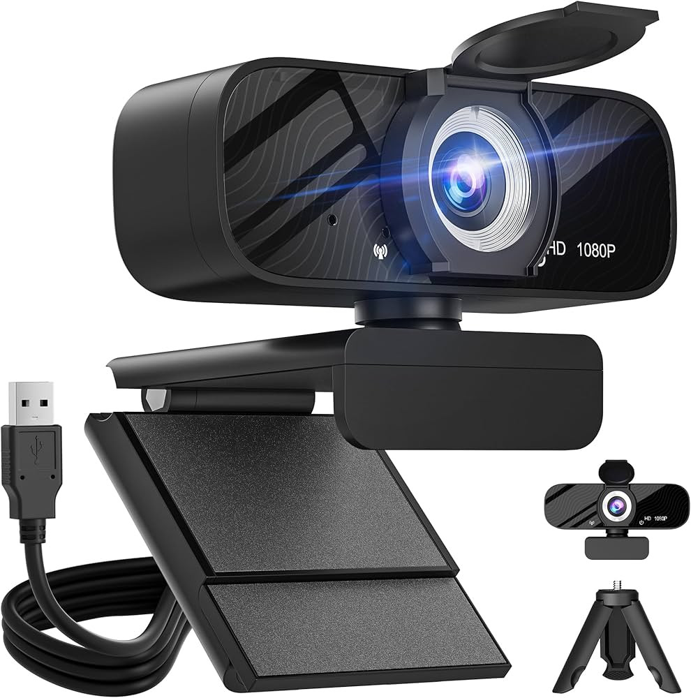 Full HD 1080P Video Webcam and Wide Angle Camera with Built-in Microphone and Rotatable Tripod,fo... | Amazon (US)