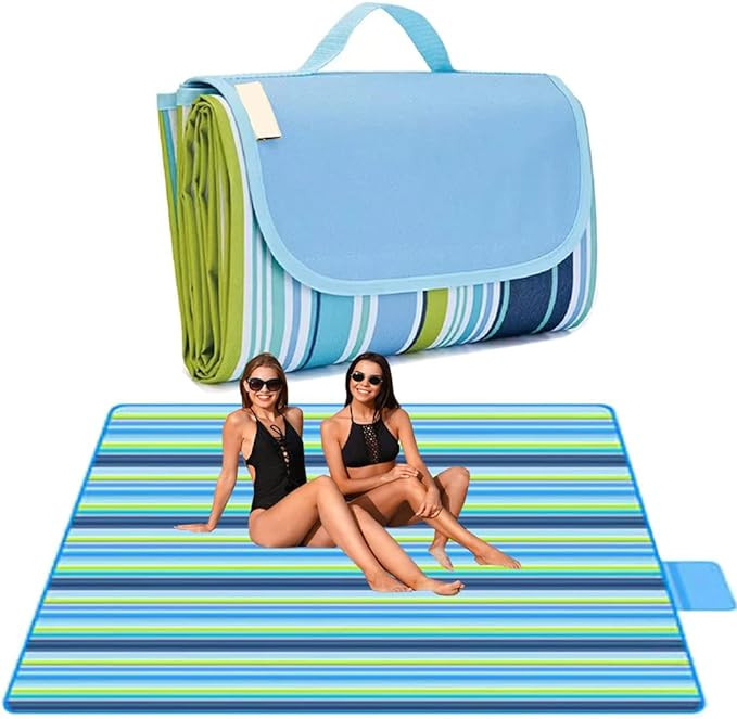 Lchkrep Picnic Blanket Beach Blankets 80"x60" Large Sandproof Waterproof Camping Portable Travel ... | Amazon (US)