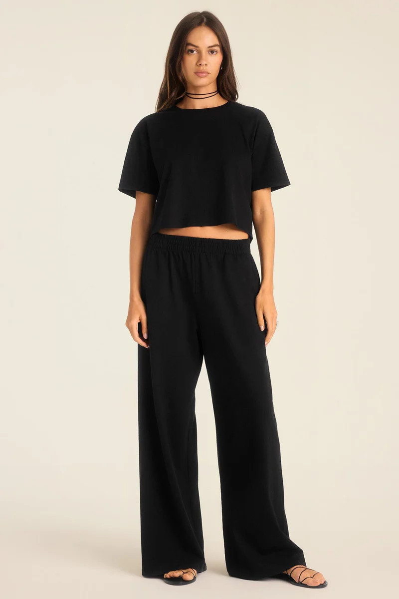 Coast Pant - Black Cotton Jersey | Vitamin A