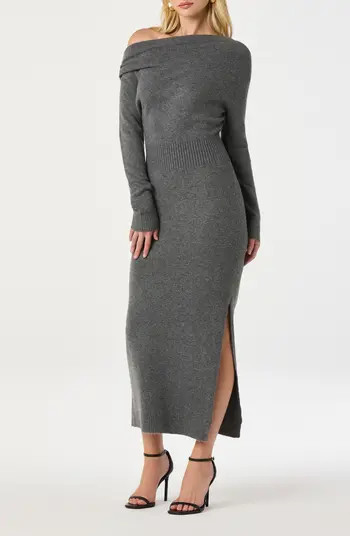 One-Shoulder Long Sleeve Sweater Dress | Nordstrom