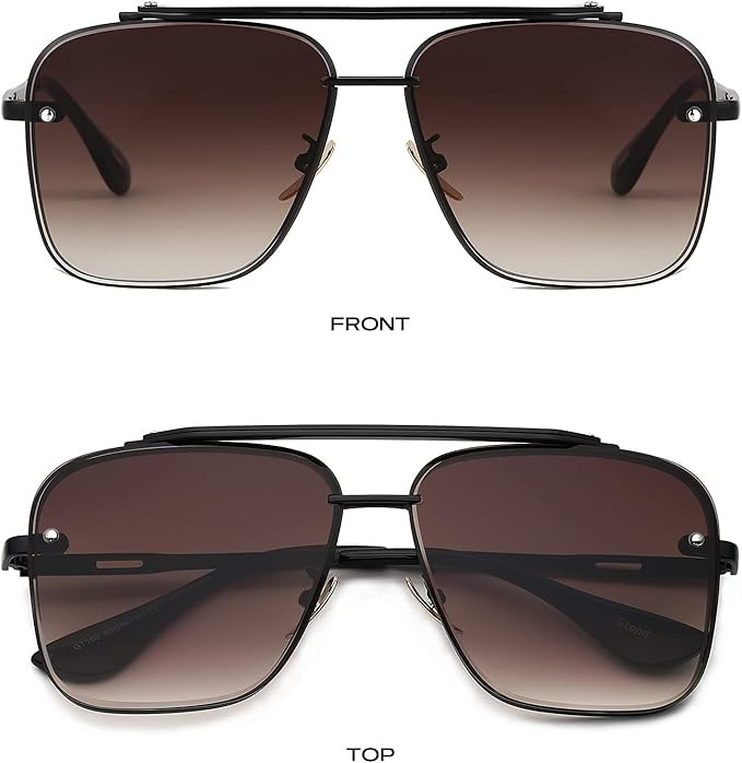 Gtand Fashion Trendy Square Aviator Gradient Sunglasses For Women Men Vintage Metal Sun Glasses | Amazon (US)