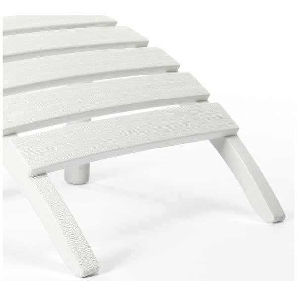 Coastline Outdoor Poly 3-Piece Set Adirondack Chair with Ottoman and Side Table - White | Bed Bath & Beyond