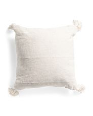 22x22 Down Alternative Textured Chenille Tassel Pillow | TJ Maxx