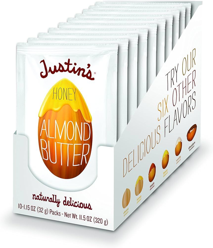Justin's Honey Almond Butter Squeeze Packs, Gluten-free, Non-GMO, Sustainably Sourced, 1.15 Ounce... | Amazon (US)