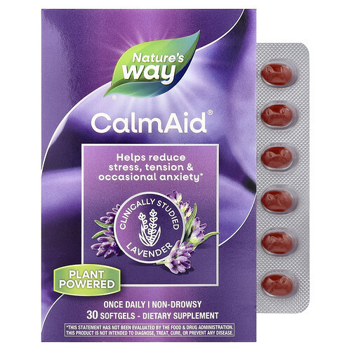 Nature's Way, CalmAid®, Clinically Studied Lavender, 80 mg, 30 Softgels | iHerb