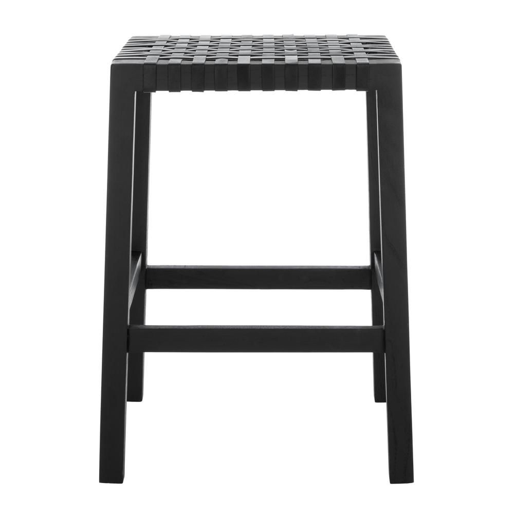 Capri 27 in. Black Wood Backless Counter Stool | The Home Depot