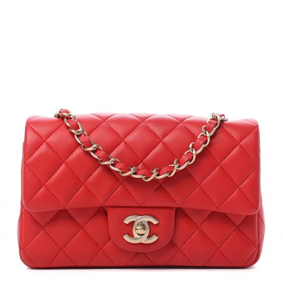 CHANEL

Lambskin Quilted Mini Rectangular Flap Red | Fashionphile