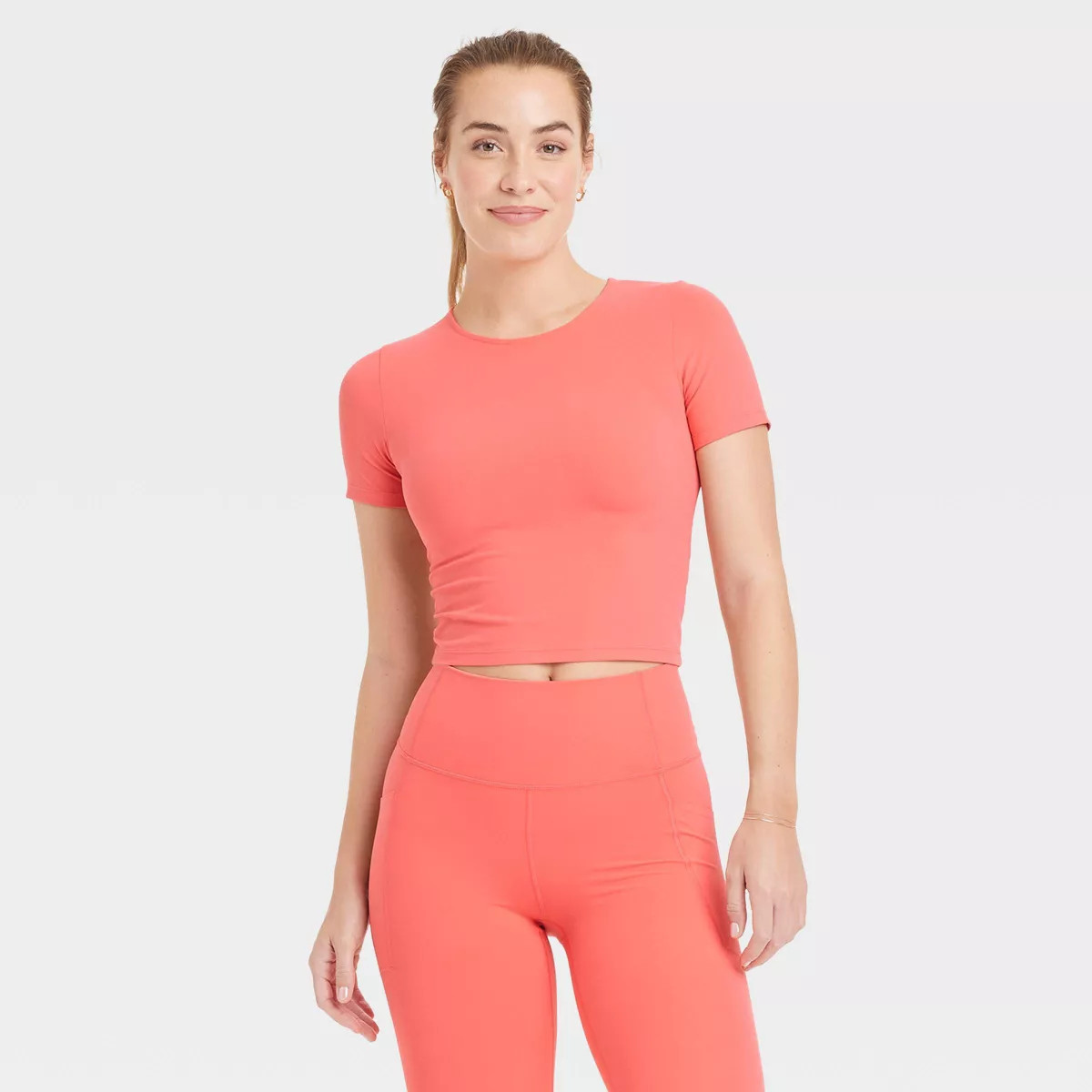 Women's Everyday Soft Cropped Short Sleeve T-Shirt - All In Motion™ | Target