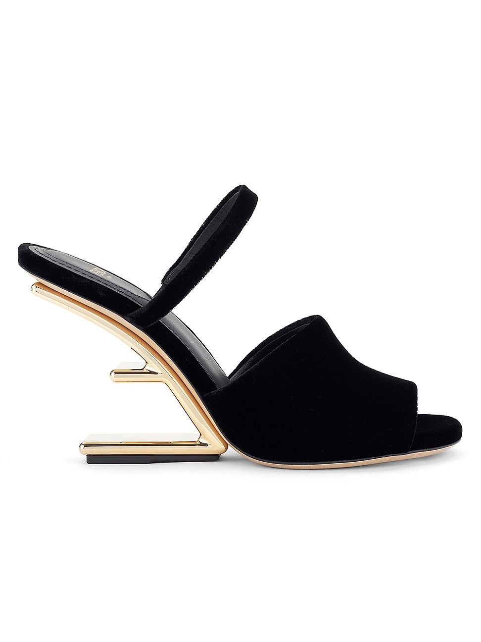Women's Fendi First Velvet Wedge Sandals - Black - Size 5.5 - Black - Size 5.5 | Saks Fifth Avenue