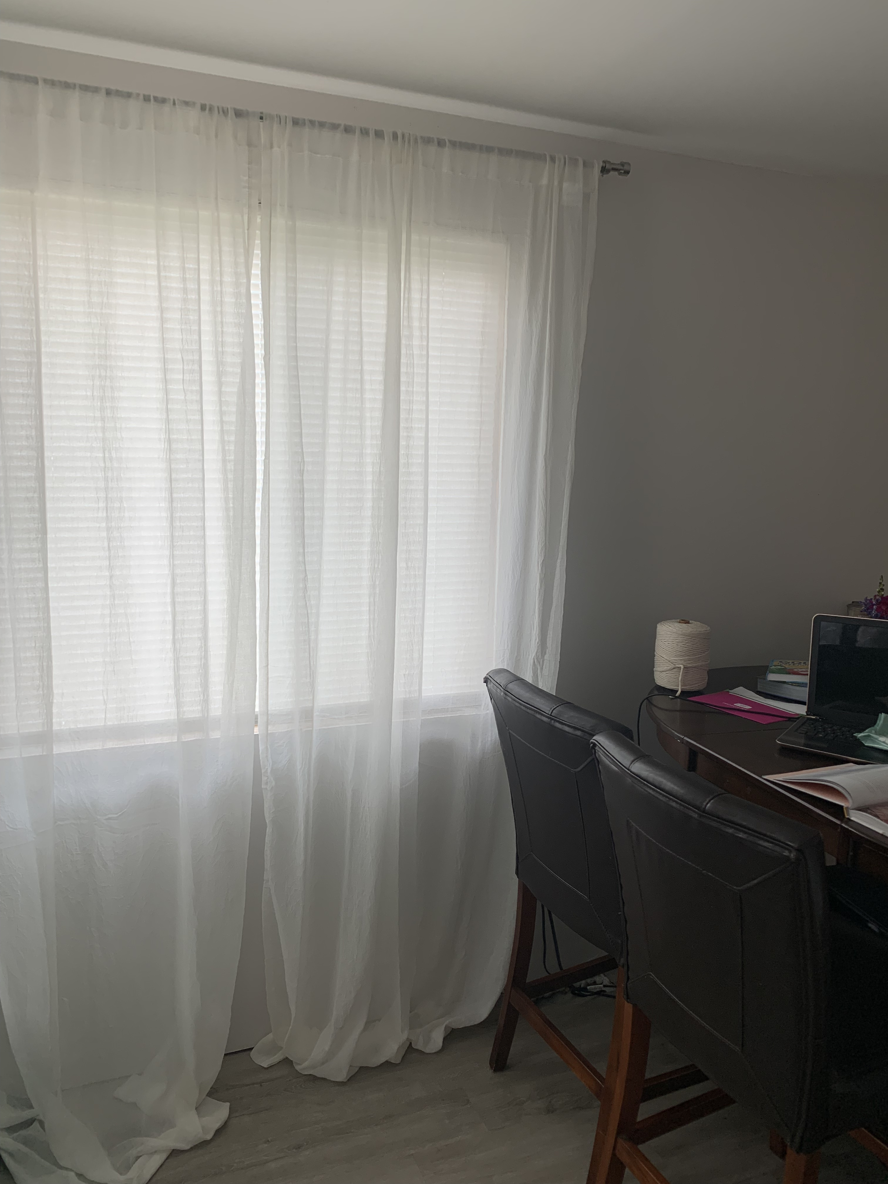 No. 918 Genevieve 2-pack 2-pack Linen Weave Sheer Semi-Sheer Grommet Curtain Panel Pair, 50" x 63... | Amazon (US)