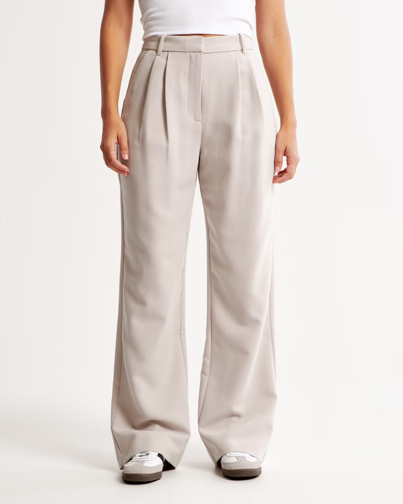 Curve Love A&F Sloane Tailored Wide Leg Pant | Abercrombie & Fitch (US)
