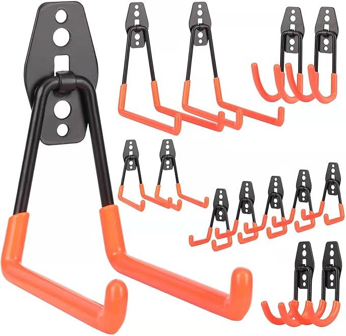 Upgraded 14 Pack Garage Hooks Double Heavy Duty, Gifts for Dad, Tool Gifts for Men, Garage Wall L... | Amazon (US)