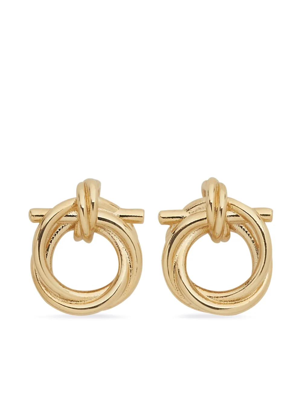 Ferragamo Gancini twisted hoop earrings - Gold | Farfetch Global