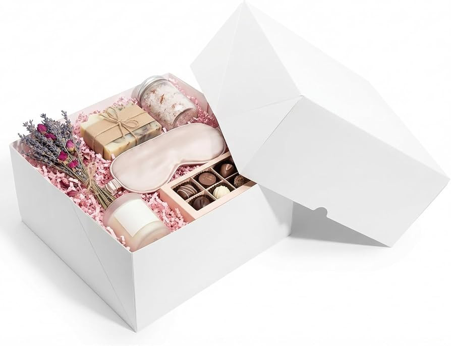 UnicoPak 10x10x5 Inches White Gift Boxes with Lids for Presents, 10 Pack Large Gift Boxes, Sturdy... | Amazon (US)