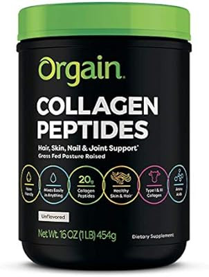 Orgain Grass Fed Hydrolyzed Collagen Peptides Protein Powder - Paleo & Keto Friendly, Amino Acid ... | Amazon (US)