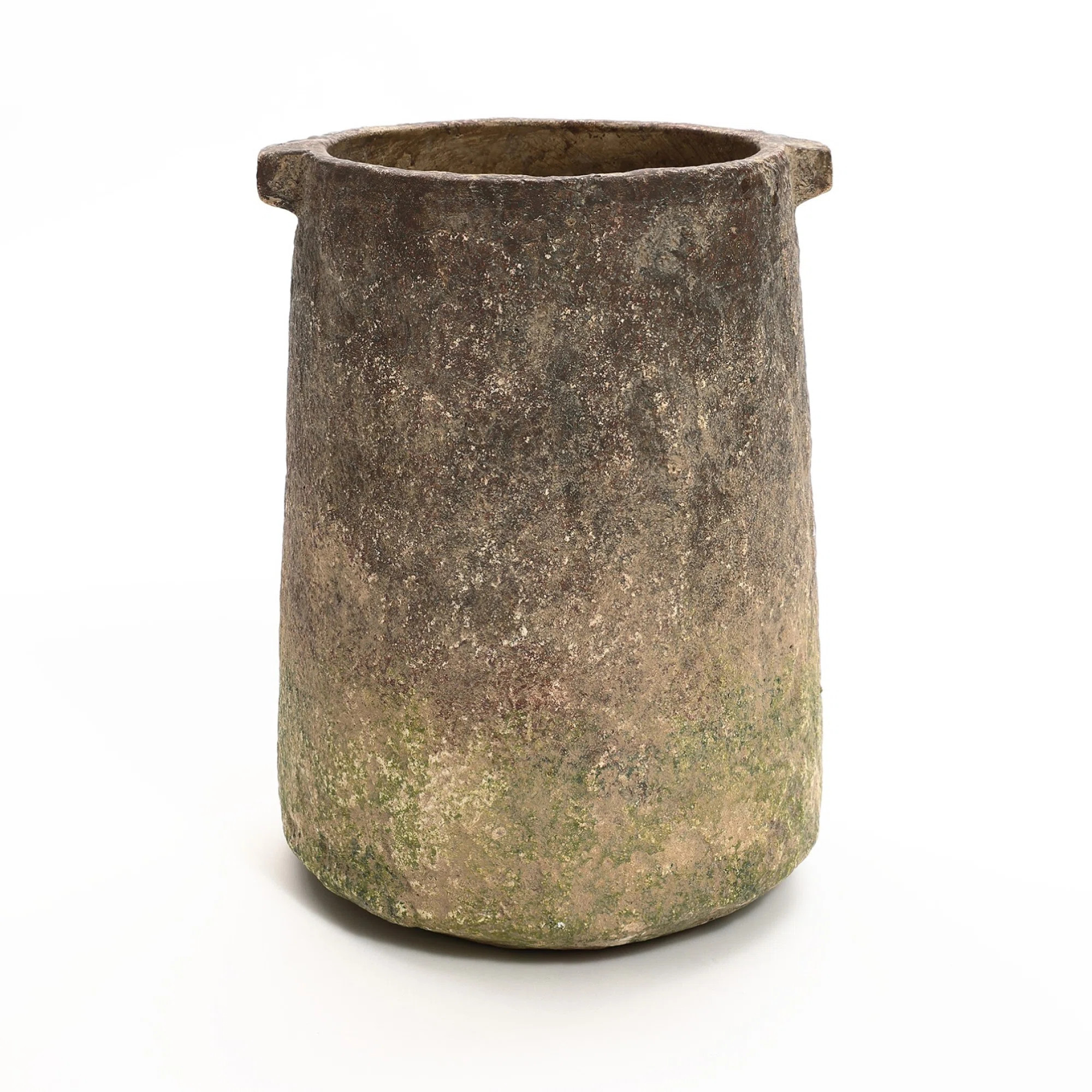 Icaria Rustic Ginger Root Brown Cement 11-Inch Tall Indoor and Outdoor Cylinder Vase | Wayfair North America