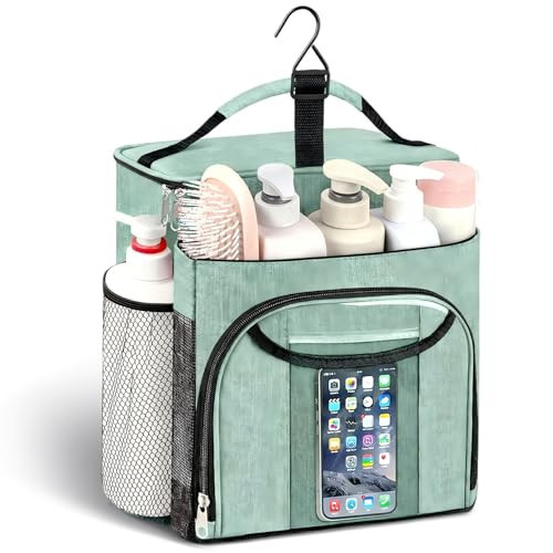 Attmu Shower Caddy Portable, Hanging Shower Bag for Dorm Room College, Large Capacity Quick Dry Mesh Tote Bag for Travel Camping Essentials (Dusty Green) | Amazon (US)