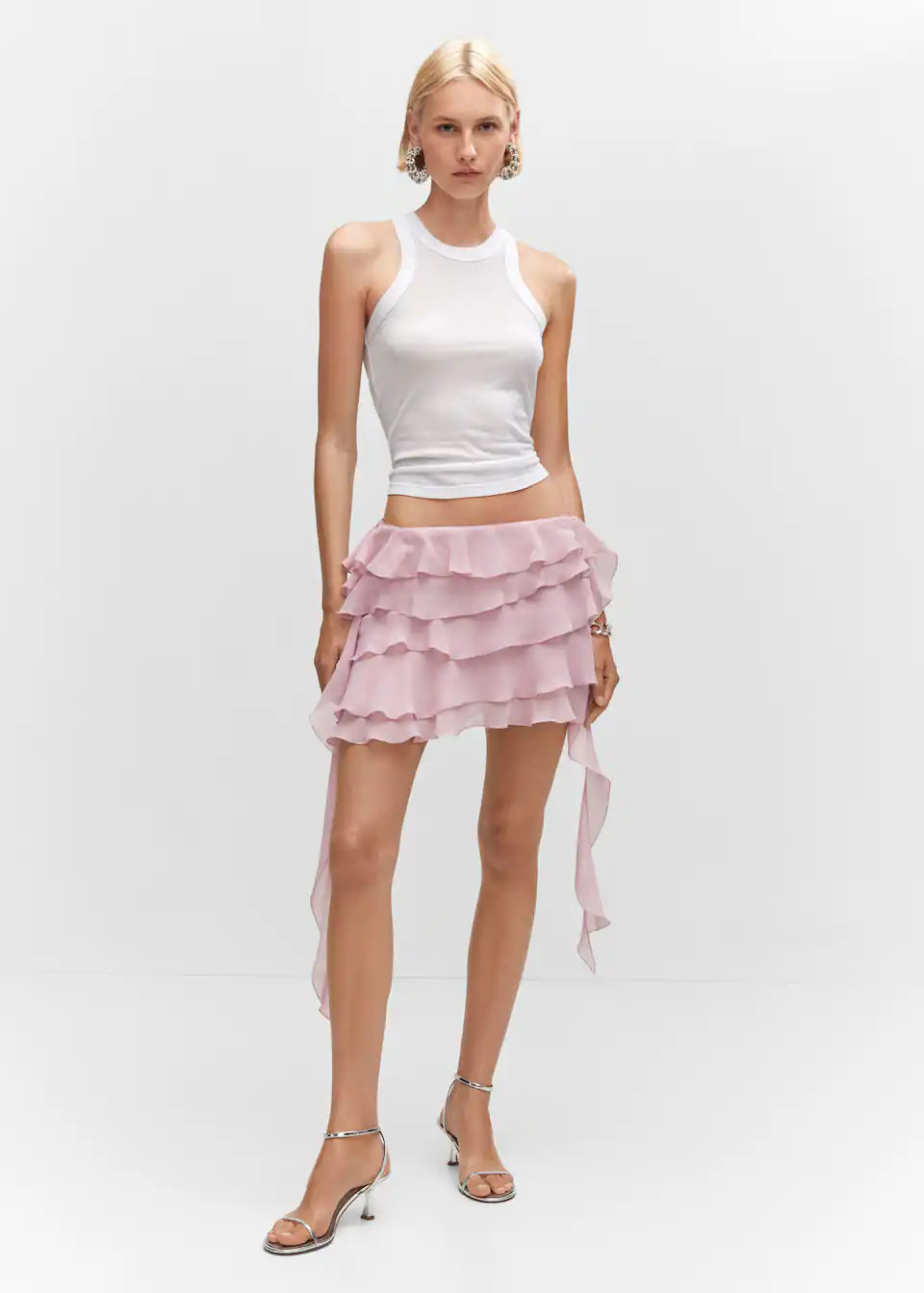 Ruffled chiffon skirt -  Women | Mango United Kingdom | MANGO (UK)