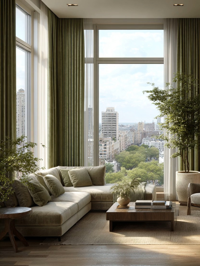 Floor-length curtains can instantly elevate your entire room — even if you do not have floor-to-ceiling windows.

One of the biggest designer secrets is that curtains are not just window coverings. They become part of the architecture of the room. When hung high and long, they create the illusion of taller ceilings, softer walls, and a much more luxurious atmosphere.

These beautiful sage green curtains add texture, depth, and calm energy while framing the natural light so elegantly. During the day, they soften harsh sunlight and create a warm glow throughout the room. At night, they add coziness, privacy, and that luxury hotel feeling.

And the best part? Floor-length curtains work in every style of home. Whether your decor is warm minimalist, organic modern, classic, contemporary, or bold and layered, curtains instantly make the space feel more complete and intentional.

You also gain flexibility with lighting and mood. Open them fully for bright airy mornings, softly close them for cozy evenings, or let them drape naturally for that effortless designer look.

In 2026, curtains are no longer an afterthought. They are becoming one of the easiest ways to transform a room without renovating.

Shop our curated edit of floor-length curtains in sage green, ivory, taupe, burgundy, and warm neutral tones to elevate your home effortlessly.

#CurtainIdeas #HomeDecor #LuxuryInteriors #WarmMinimalism #LivingRoomDecor #InteriorDesign #WindowStyling 

 #LTKHome