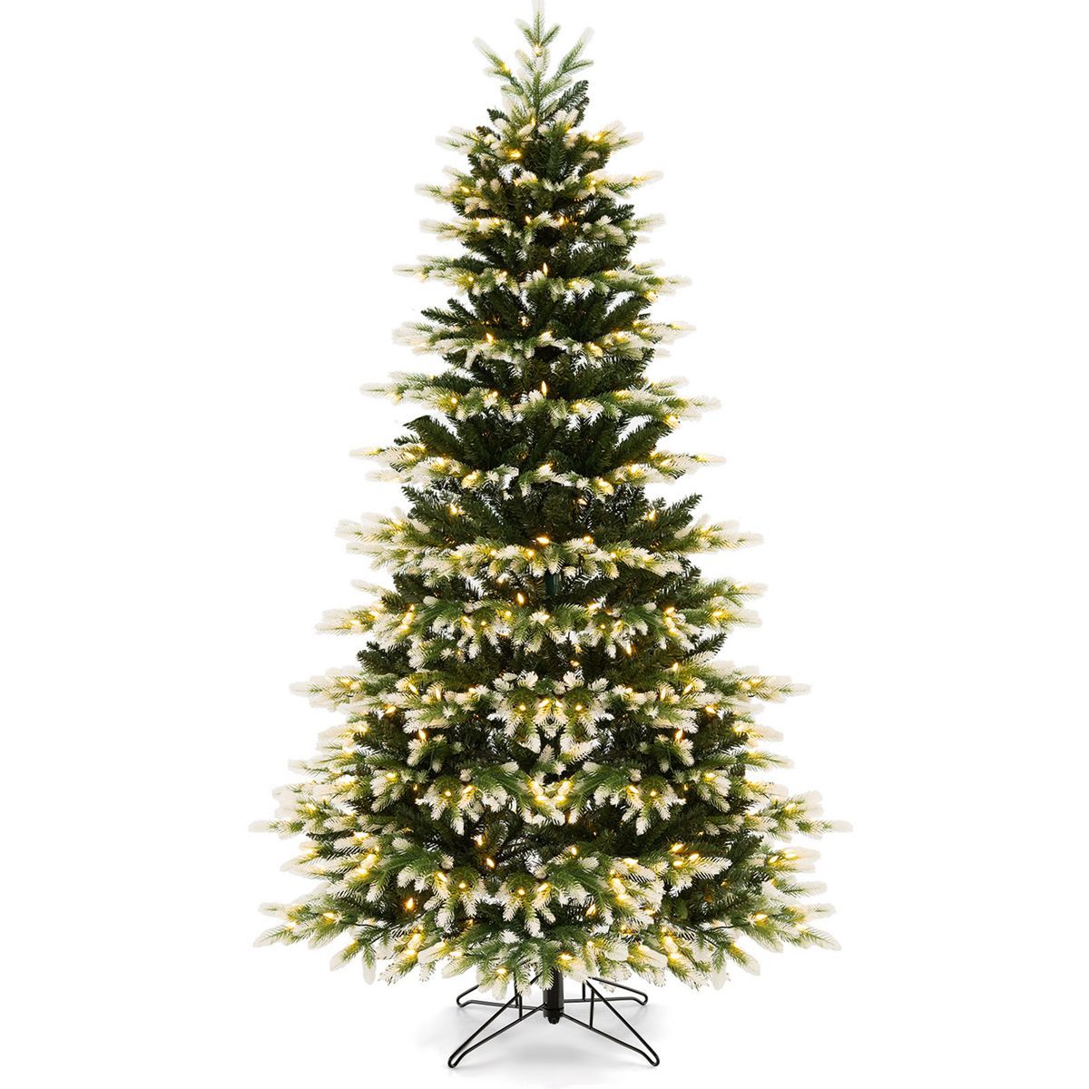 Costway 7 FT Pre-Lit Christmas Tree 3 Modes Hinged with Quick Power Connector & 500 Lights | Target