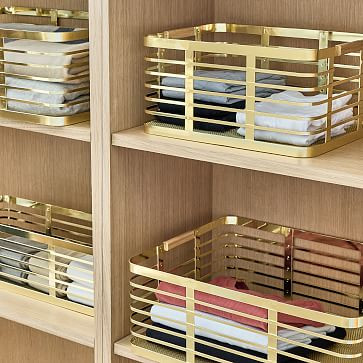 mDesign Brass Metal Basket Collection (Set of 2) | West Elm (US)