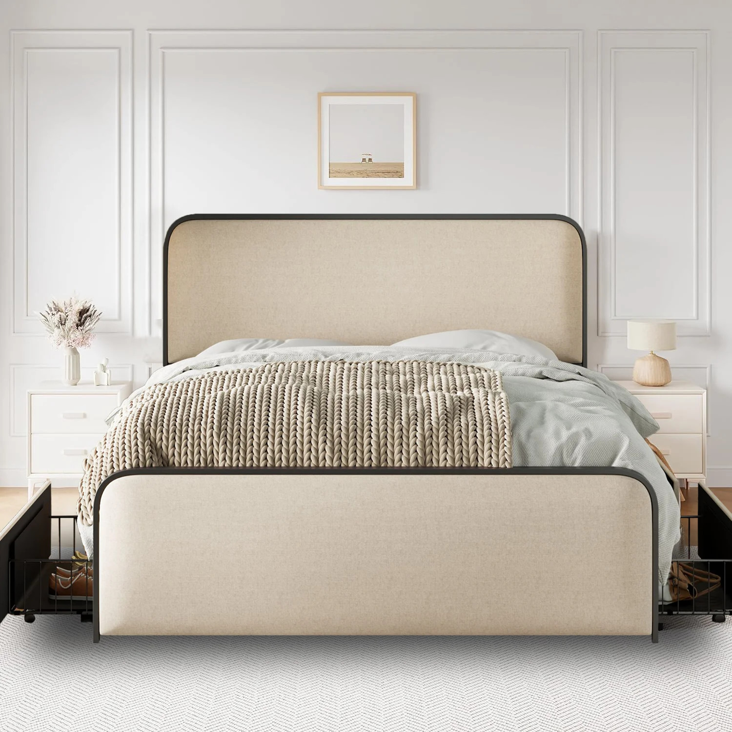 Henos Upholstered Metal Platform Storage Bed | Wayfair North America