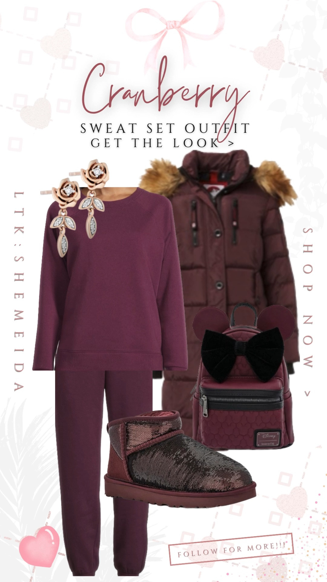 Disney Cranberry Winter outfit idea . 

#LTKfindsunder100 #LTKSeasonal #LTKtravel