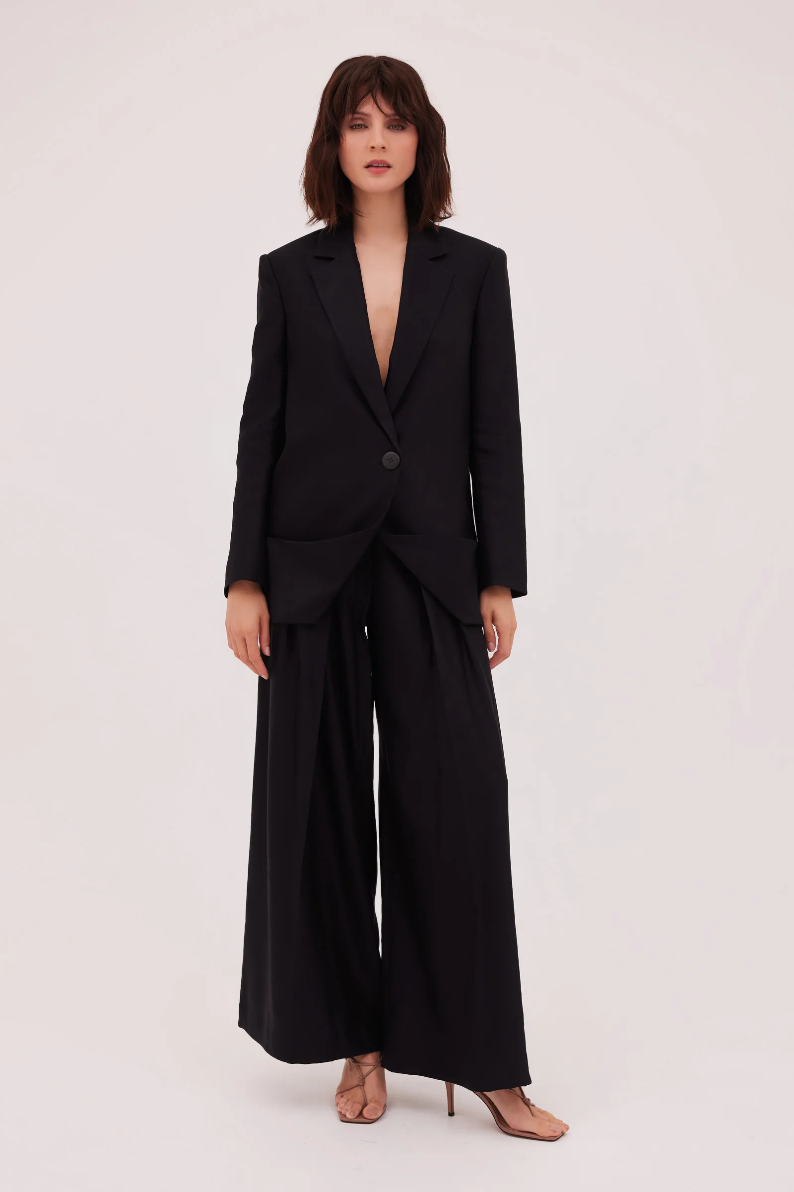 BLACK LINEN TWILL PROCESSION PANT | Bianca Spender
