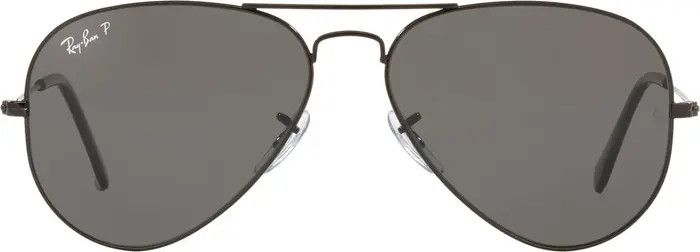 58mm Polarized Aviator Sunglasses | Black Sunglasses Shades Sunnies Aviators Beach Essentials | Nordstrom