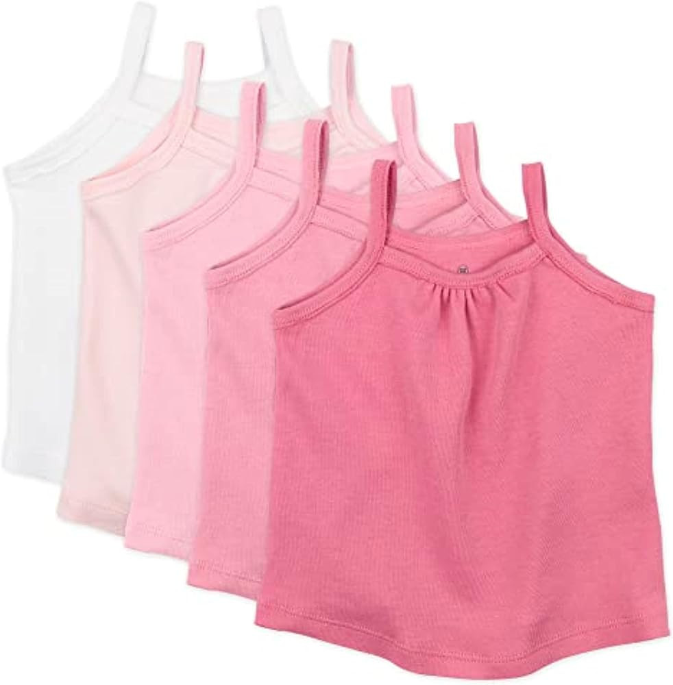 HonestBaby Girls 5-Pack Cami Tops Sleeveless T-Shirts 100% Organic Cotton for Infant and Toddler ... | Amazon (US)