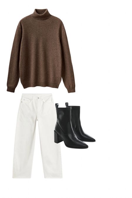 Cashmere jumper, brown jumper, merino wool jumper, Benetton , slouchy white jeans Arket, Chelsea boots mango , casual, workwear, brunch outfit 

#LTKFind #LTKstyletip #LTKeurope