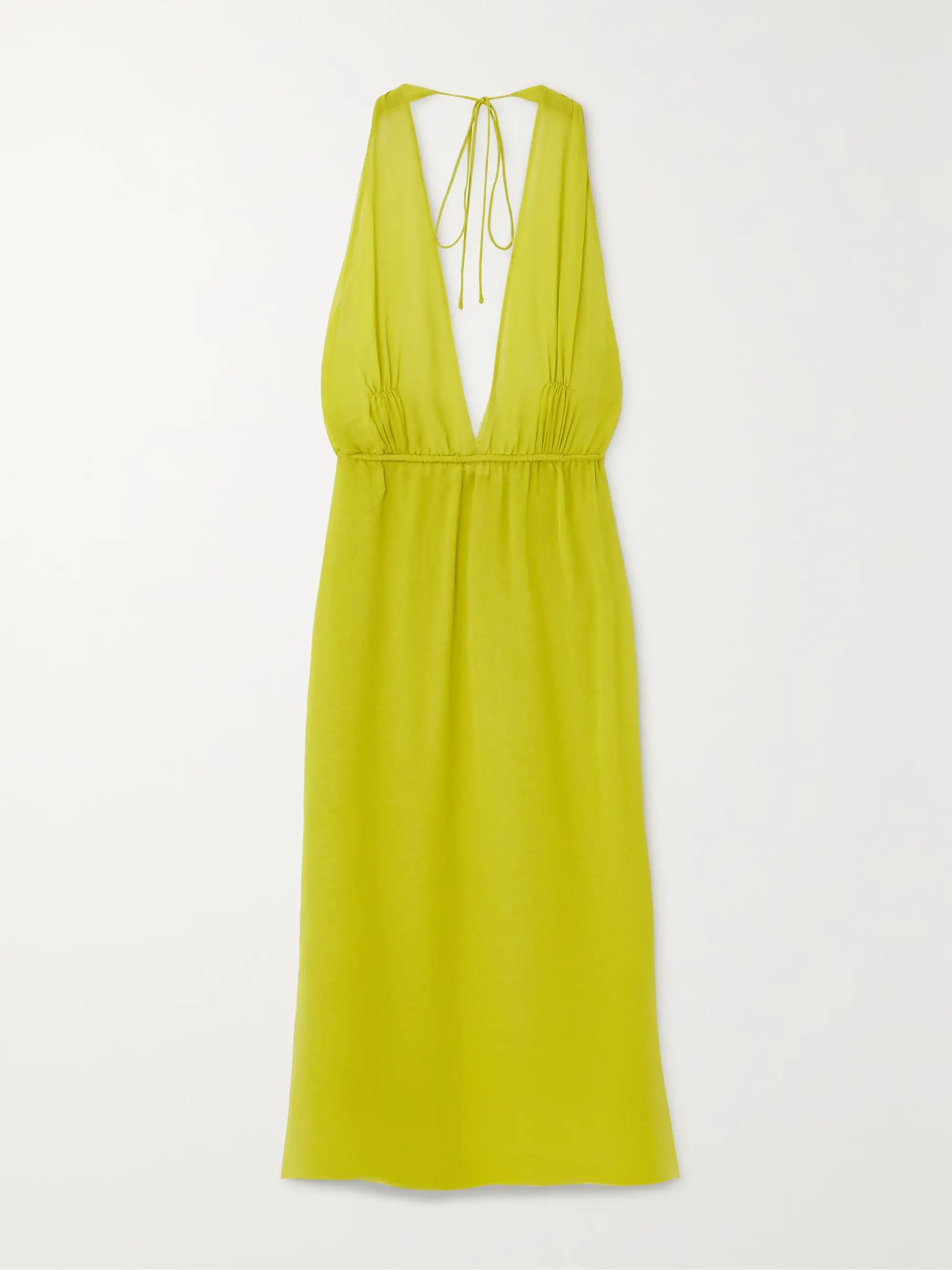 Spring silk-georgette halterneck midi dress | NET-A-PORTER (UK & EU)
