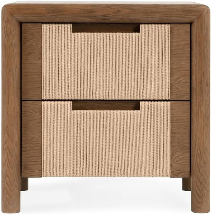 Classic Home Corda Oak Wood Nightstand in Two-Tone Brown | Amazon (US)