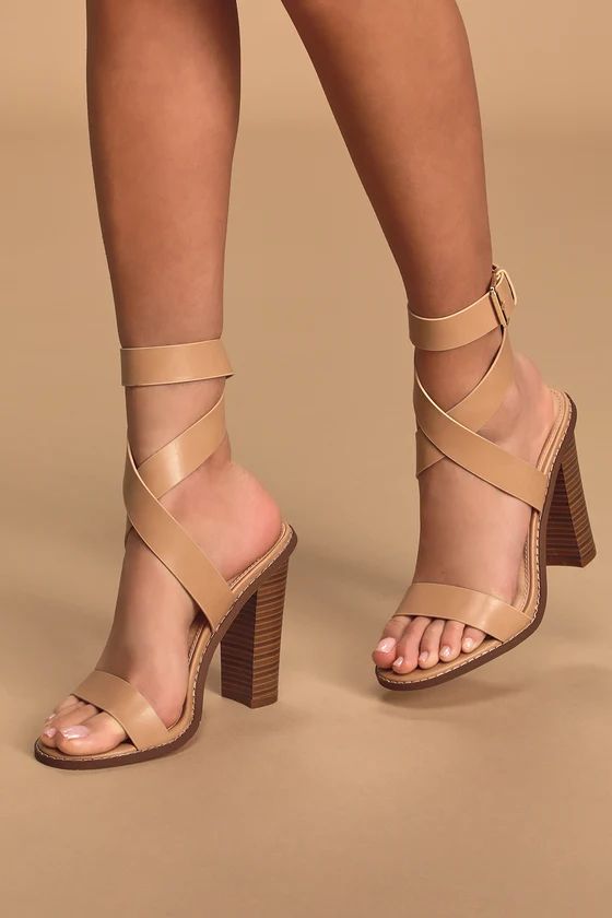 Shelbie Nude Ankle Strap Heels | Lulus (US)