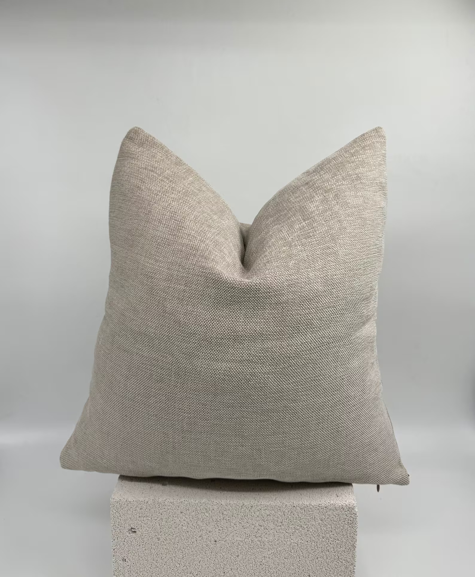 Beige Textured Linen Pillows Cover, Luxury Sofa Pillow, Oatmeal Thick Pillow Cover, Beige Euro Sh... | Etsy (US)