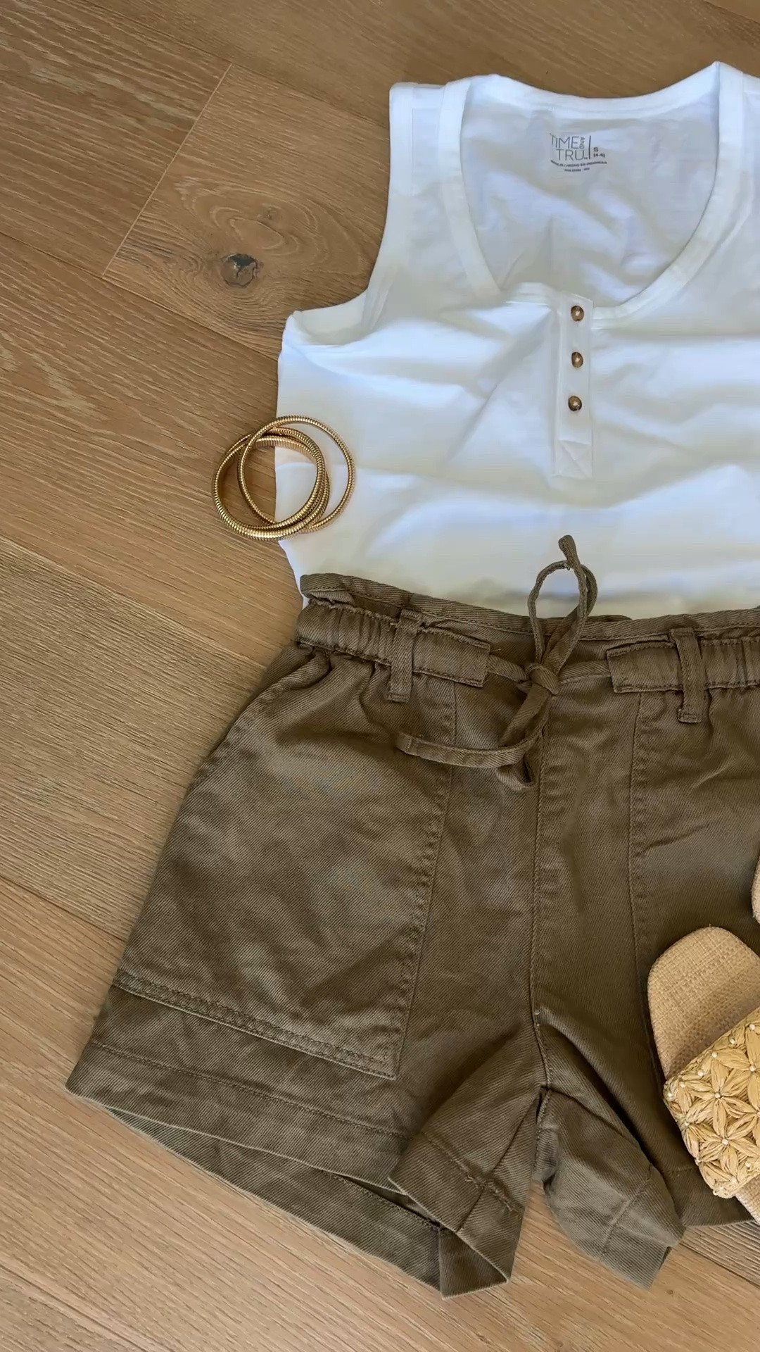 Neutral outfits for summer always have my heart 🤍🌿 This @Walmart look feels effortless but still so put together! The olive shorts are lightweight with the cutest paper bag waist detail, and this white tank is one of those staples you’ll wear on repeat all season long 🙌 #WalmartPartner, #WalmartStyle, @WalmartStyle

#LTKmomlife #LTKootd